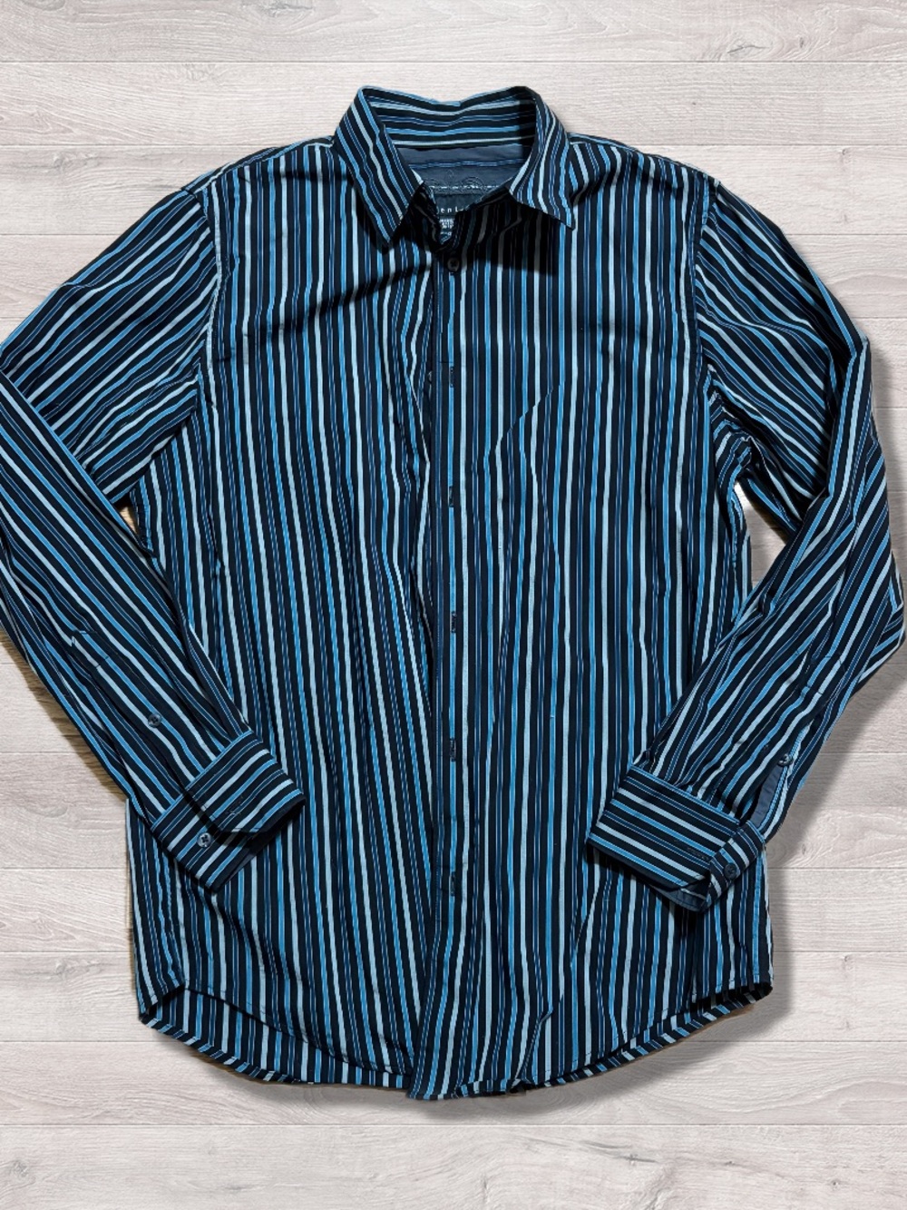Y2K 2000s Attention Grunge Striped Button Down Preppy Shirt Men’s Medium